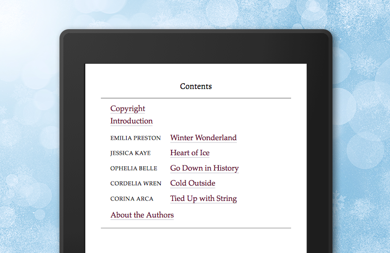 eBooks table of contents with Volume Authors